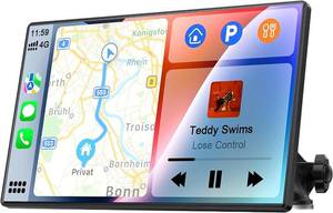 lot 59401 image: 7 Inch Portable Touch Screen Car Stereo with Wireless Carplay & Android Auto,Mirror Link,Bluetooth,AUX,FM,Siri,Voice Control for All Vehicles (H502 PND) - Retail $75