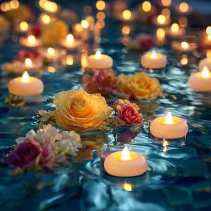 lot 59405 image: 5plots 24 Pack 200 Hour Flameless Floating Candles, 2 Inches White Waterproof Led Tealights for Wedding Vases Centerpieces Party Proposal Pool Decor Decoration - Retail $22