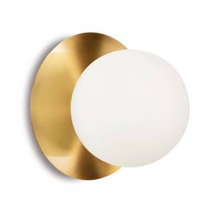 lot 59409 image: Edwarmlux 1 Light Wall Sconce, Mid Century Modern Globe Wall Sconce, Ceiling Light Fixture, Vanity Light Fixture, Indoor Wall Light for Living Room Bedroom Hallway Bathroom Entry (Brushed Gold) - Retail $36