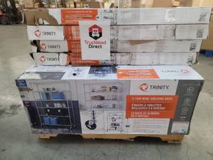 lot 53417 image: TRINITY Wire Shelves & Stainless Steel Prep Tables -  6-Tier Shelves (4ct) , Prep Table (4ct)