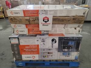 lot 53418 image: TRINITY Wire Shelves & Stainless Steel Prep Tables -  6-Tier Shelves (3ct) , Prep Table (4ct)