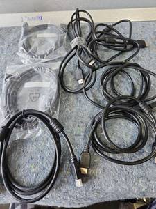 lot 124 image: 7 HDMI Cable Bundle - 6 ft Black Cords - Retail $15