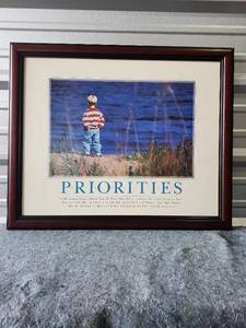 lot 165 image: Priorities Motivational Wall Art - 34 x 28 - Retail $25