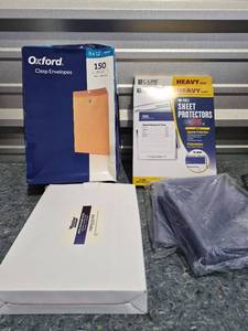 lot 220 image: Office Supply Bundle - Sheet Protectors and Sign Holders - Retail $18