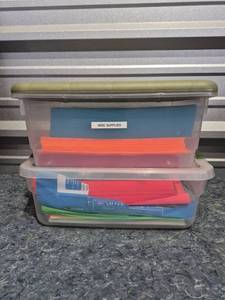 lot 221 image: Two Totes Full of Misc Colorored Paper - TOTES NOT INCLUDED - Retail $15