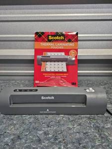 lot 225 image: Scotch Thermal Laminator with 100 Letter Size Pouches - Retail $25