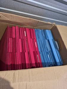 lot 226 image: Filing Folders Bulk Lot - Red and Blue - Retail $25