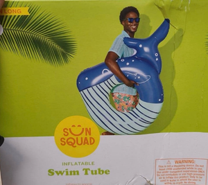 lot 42572 image: Pack of 2, Sun Squad Blue Whale Pool Float
