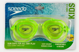 lot 42622 image: Speedo Kids Ages 3-6 Neon Sunny Vibes Easy Adjust Bungee Strap Swim Goggles