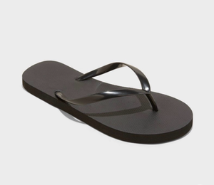 lot 42643 image: Black Rubber Flip Flops - Shore Brand, 10