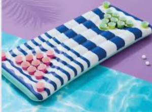 lot 43292 image: Striped Pool Pong Float Mat