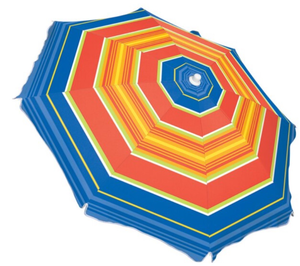 lot 43311 image: RIO Brands Beach Umbrella Multi-Striped Pattern