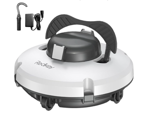 lot 43773 image: Redkey S100 Cordless Robot Pools Vacuum, Last 130Min,18° Slope Angle, Automatic Pool Vacuum for Above Ground Pool, Self-Parking Robotic Pool Cleaner with Filter Basket, Pool Robot Up to 1100 sq.ft