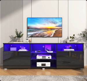 lot 17553 image: Katsushi Unfinished TV Stand for TVs up to 85 - Retail $209