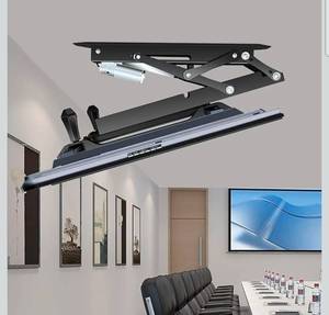 lot 17565 image: Electric Ceiling TV Mount - Flip Down Pitched Roof Mount, 0-85 Tilt, Motorized Control, Black - Retail $199