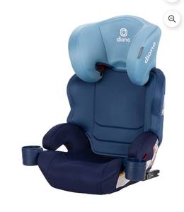 lot 17580 image: Diono Everett NXT Latch Slim Fit Lightweight Booster Car Seat, Blue Surge - Retail $129
