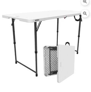 lot 17710 image: 4ft Adjustable Height Folding Table - Retail $45