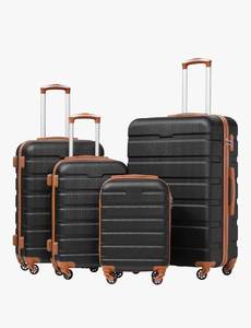 lot 17733 image: Coolife Luggage Suitcase Spinner Hardshell Lightweight TSA Lock (apricot black,16202428) - Retail $199