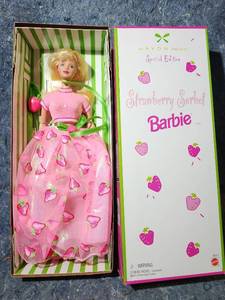 lot 100 image: 1998 Strawberry Sorbet Barbie Doll Avon Exclusive Special Edition Mattel #20317