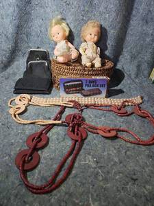 lot 228 image: Mixed Lot - Baby Dolls, Accessories and Pill Box