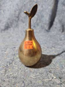 lot 234 image: Brass Pear Bell with Leaf Detail