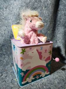 lot 286 image: Unicorn Pop-Up Jack in the Box Toy