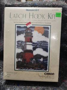 lot 291 image: Lighthouse Latchhook Kit 20 X 27 Wonder Art Caron  Sealed