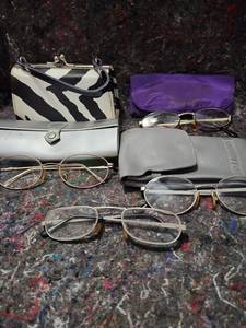 lot 329 image: Eyeglass Collection with Cases and Zebra Print Purse
