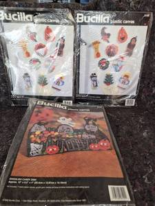 lot 365 image: Bucilla Holiday Plastic Canvas Craft Kit Bundle