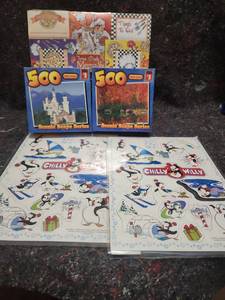 lot 406 image: Chilly Willy Stickers & 500pc Puzzle Collection