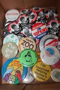 lot 3681 image: Flat of Misc. Political Buttons & More