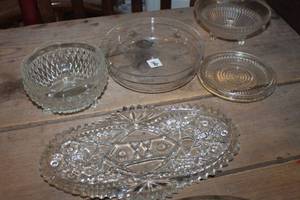 lot 3692 image: Vtg. Cut Glass Relish Dish and More