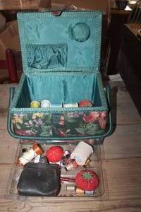 Vintage Sewing Box with contents