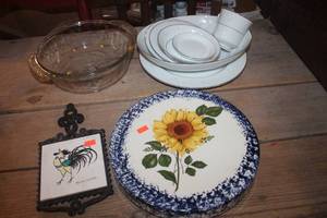 lot 3739 image: Vintage Trivet, China Dishes & More