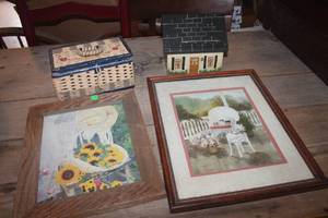 lot 3750 image: Vintage Sewing Basket and More