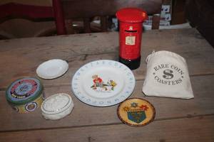 lot 3761 image: Vintage Bank, Kids Plate and More