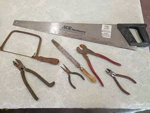 lot 10 image: Mixed Hand Tool Collection with Ace Hardware Saw 7  items