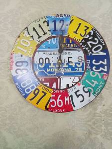 lot 46 image: License Plate Wall Clock 12 inch
