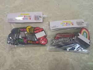 lot 75 image: Rainbow and Smiley Face Dry Erase Magnets Set - 26 Count items as pictured