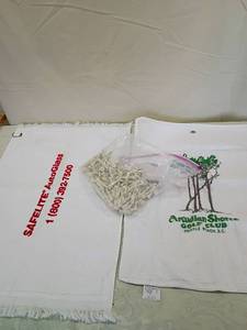 lot 81 image: Caledonian Shores Golf Club Towel items as pictured and golf tees