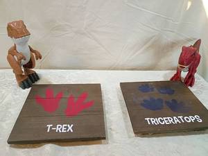 lot 107 image: Dinosaur Footprint Wall Art Set