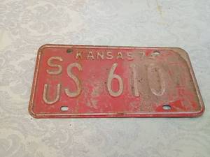 lot 141 image: Kansas State License Plate