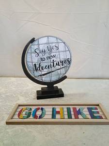 lot 144 image: Travel Decor Set - World Globe and Colorful Sign