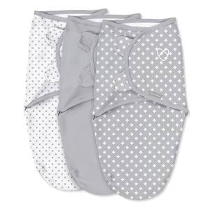 lot 44396 image: SwaddleMe by Ingenuity Original Swaddle, 100% Cotton, Improves Sleep & Calms Startle Reflex, 0-3 Months, 1.0 TOG, 3-Pack, Baby Swaddle Blanket - Criss Cross - Retail $23