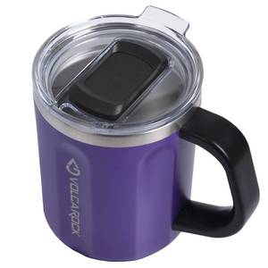 lot 44402 image: 16oz Stainless Steel Togo Coffee Travel Mug, Spill Proof Tea Mug with Handle and Lid, Lightweight and Durable, Great for Office Home and Outdoor Use (Purple) - Retail $19