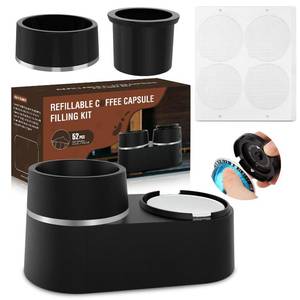 lot 44410 image: Pro Meal Reusable Pods Kit for Nespresso Vertuo, Refillable Coffee Pods with 52 Pcs Aluminum Foil Lids for VertuoLine Capsules, Compatible for VertuoPlus Espresso Machine (Pods not included) - Retail $17