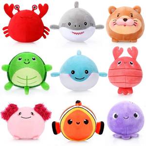lot 44414 image: 9 Pcs Mini Sealife Stuffed Animals 3.15 Inch Stuffed Shark Turtle Ocean Animal Soft Plushies for Birthday Ocean Party Decors Gift Bag Fillers Easter Basket Stuffers Classroom Prizes - Retail $21