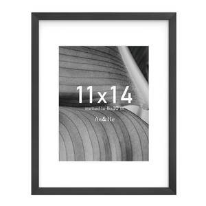 lot 44428 image: 11x14 Picture Frame, Black Photo Frame for Tabletop and Wall Display, Minimalist Design, Set of 1 - Retail $9