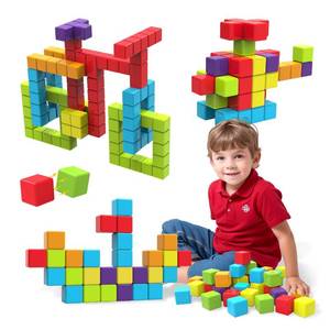 lot 44429 image: Magnetic Building Blocks, 1.65 inch Large Magnetic Stacking Cubes for Toddlers, Sensory & Montessori Toys for Boys & Girls 1 2 3 Years Old (36 PCS) - Retail $36