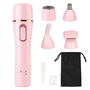 lot 44444 image: Trimmer Women, 4 in 1 Electric Razor for Women, Facial Shavers for Women, Portable Travel Womens Electric Razor for Face Beard Eyebrow Leg Arm Bikini Armpit Pubic Hair, Pink - Retail $6